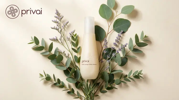 Image of a new product laying down on leaves as a banner