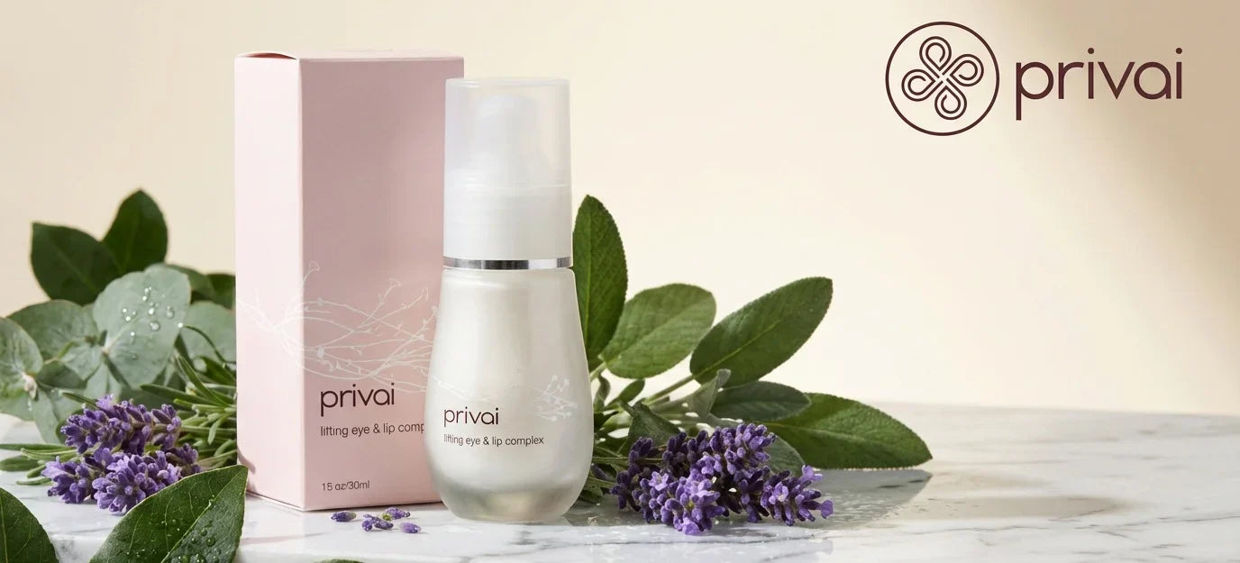 Botanical Skincare best sellers banner on marble